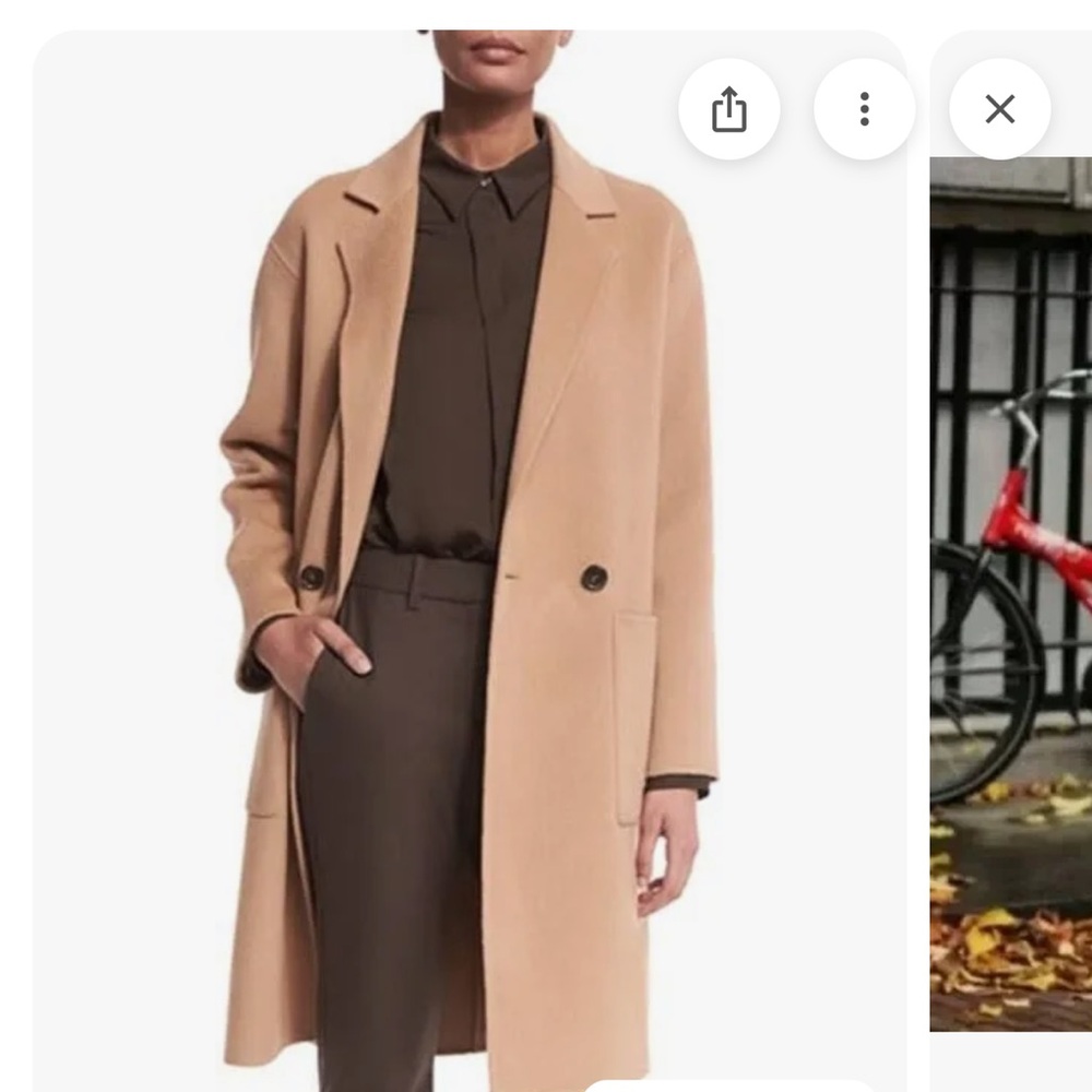 Theory easy one button wool-cashmere coat